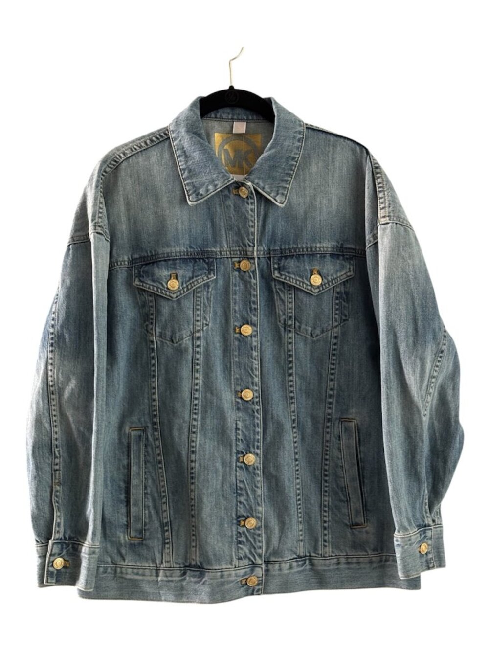 MICHAEL Michael Kors Light Vintage Wash Denim Jacket NWT Sz M Timeless Classic - Picture 2 of 15